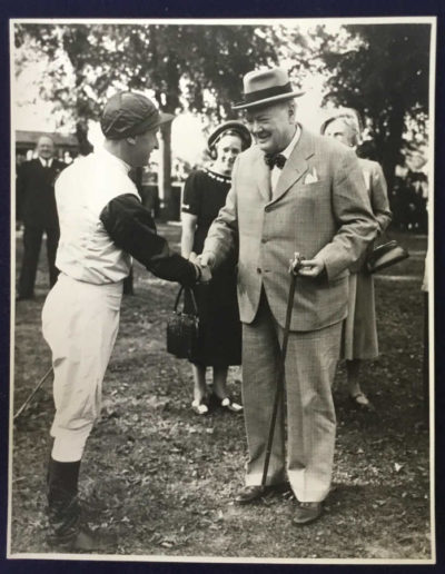 Churchill Shaking hands with Jockey - 8"x10" photo
