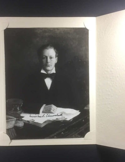 Churchill Signed Photo in Photographer's Folder (J.W. Cooper, Oldham)