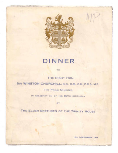 Churchill's 80th Birthday Trinity House Dinner