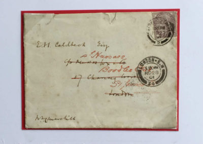 Envelope with Churchill’s Signature in the bottom left corner