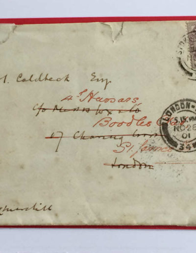 Envelope with Churchill’s Signature in the bottom left corner