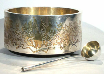Garrard Silverware Punchbowl + Ladle - Churchill Centenary