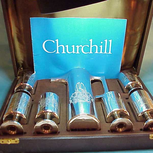Churchill Centenary Claret Jug, Goblets in Original Case: Garrard