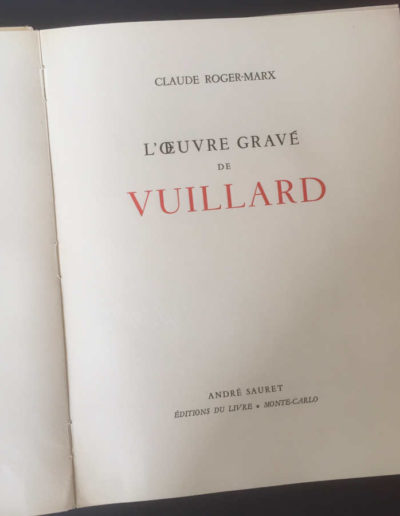 L'Oeuvre Grave de Vuillard - Title Page