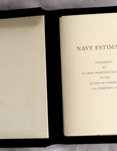 Navy Estimates Pamphlet - Churchill Speech - in Custom Chemise