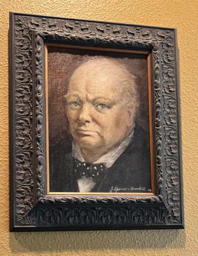 Winston Churchill: Original Oil Portrait Churchill on Wall