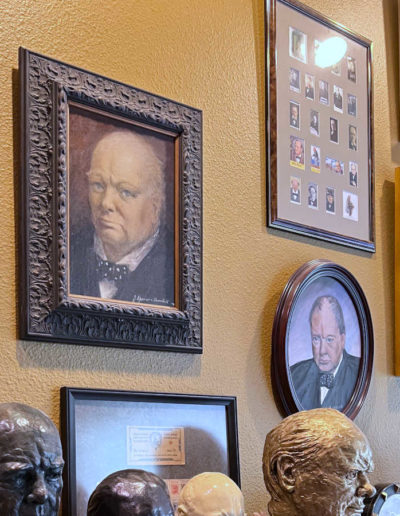 Winston Churchill: Original Oil Portrait Churchill on Wall