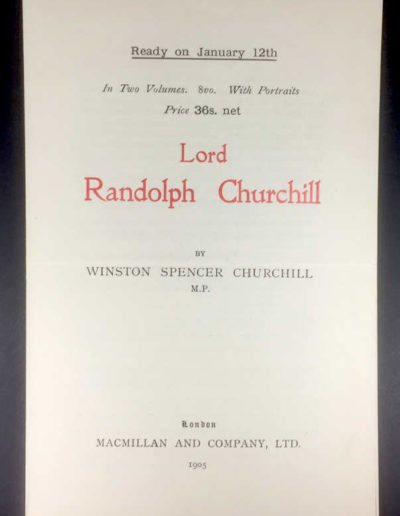 Prospectus (Front) accompanying Churchill Letter to Harmsworth