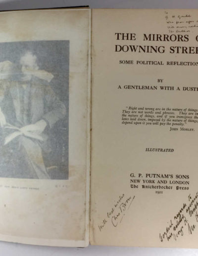 The Mirrors of Downing Street Title Page with 3 Inscriptions