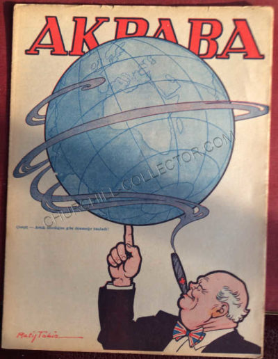 Akbaba Turkish Periodical featuring Winston Churchill on its front cover cover