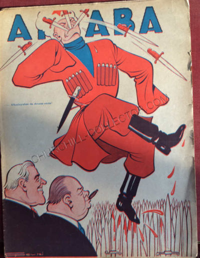 Akbaba Turkish Periodical featuring Winston Churchill on its cover with Roosevelt