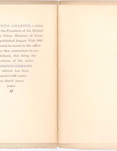 Atlantic Charter printed by Busy Bee Press - Dutch resistance sympathizers