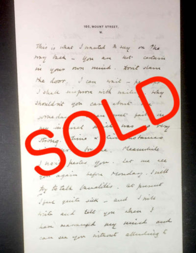Churchill Letter to Muriel Wilson: SOLD