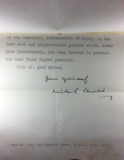 Winston Churchill Letter to Spens p2