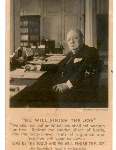 Churchill Wartime Postcard - WE WILL FINISH THE JOB