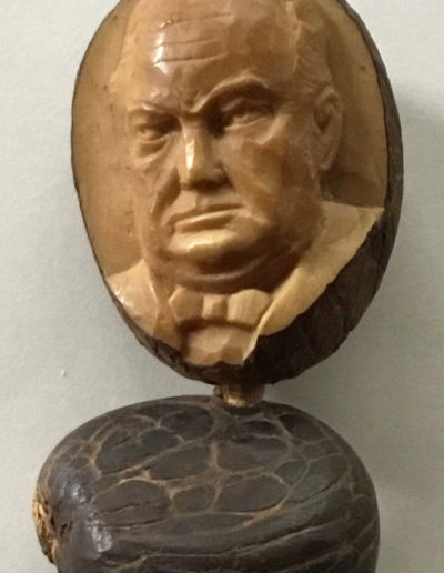 Winston Churchill Portrait carved from a Tagua Nut
