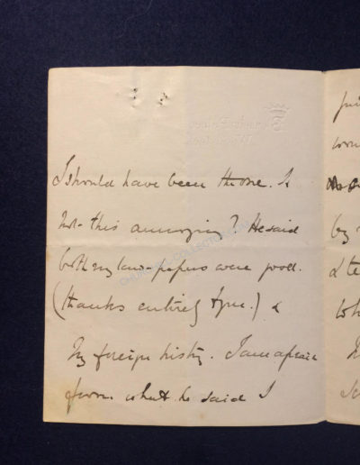 Lord Randolph Churchill Hand-written Letter, p2