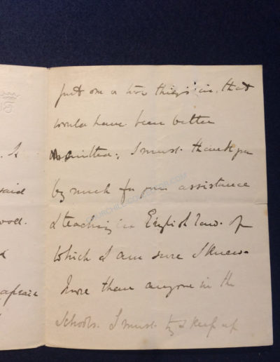 Lord Randolph Churchill Hand-written Letter, p3