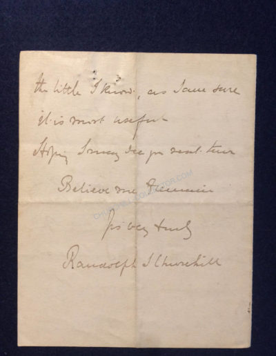 Lord Randolph Churchill Hand-written Letter, p4