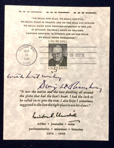 President Dwight D. “Ike” Eisenhower's authentic signature on 1965 Postal Sheet