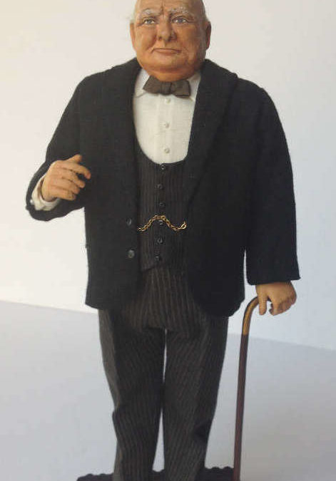 Winston Churchill Porcelain Doll by Fawn Zeller