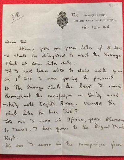 Field Marshall Montgomery Handwritten Letter p1