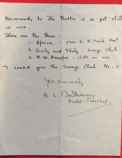 Field Marshall Montgomery Handwritten Letter p2