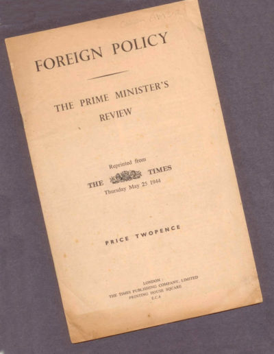 Foreign Policy - Prime Minister' Review