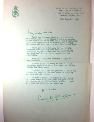 Mountbatten Signed Letter