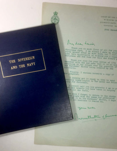 Mountbatten book, Sovereign and Navy + Signed Letter