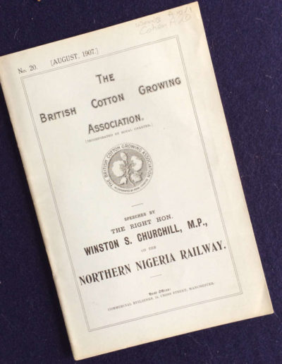 Northern Nigerian Railway, 1907 Speech by Winston Churchill