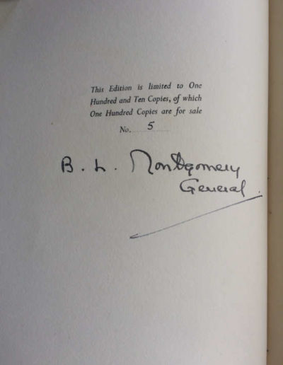 Limited Edition book twice signed by B. L. Montgomery, General who wrote the Foreword to this book “Poems From The Desert”