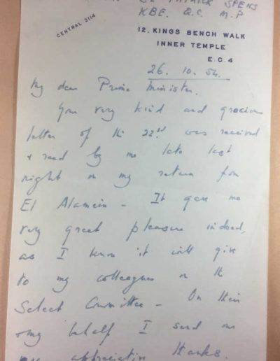 Spens Draft Letter to Winston Churchill p1