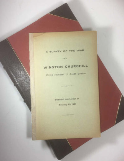 Churchill Speech: Survey of the War Pamphlet with Protective Case