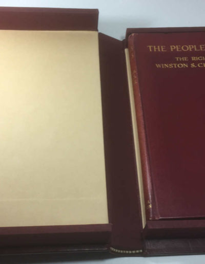 The People's Rights by Winston Churchill in the custom-made protective book like box