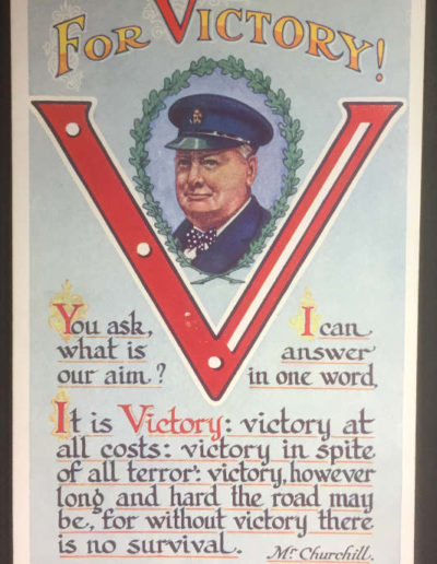 V for Victory Wartime WSC Postcard