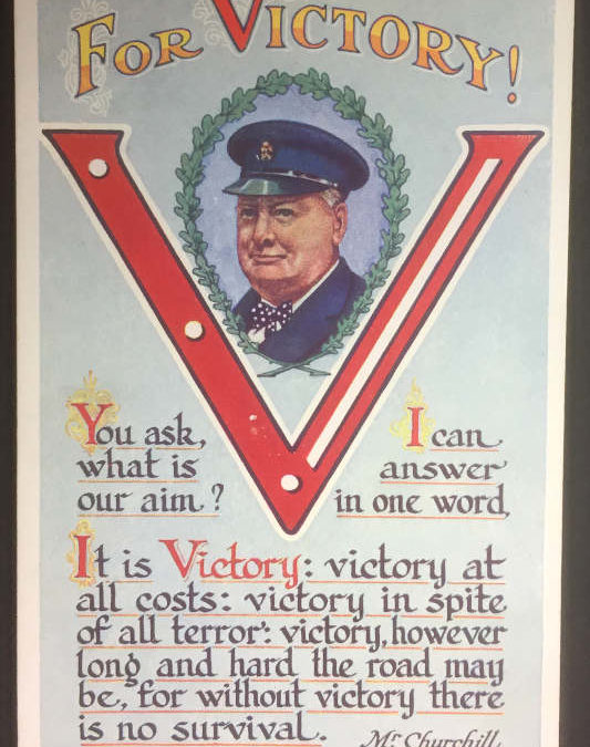 Churchill Wartime Postcard: V for Victory