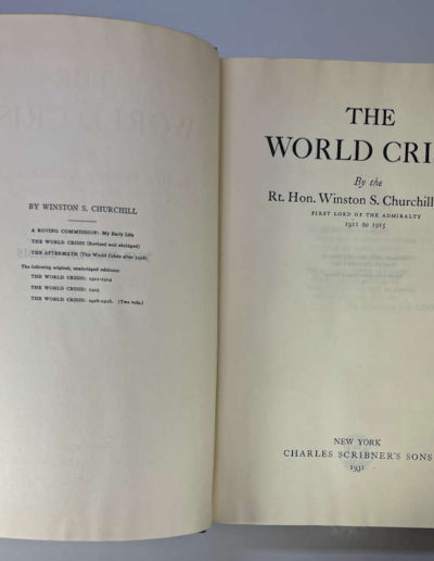 Churchill's World Crisis, Scribner: Title Page