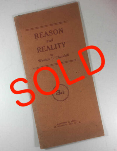 reason & reality Churchill speech: SOLD