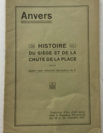 Churchill Pamphlet: Anvers, Histoire Du Siege Et De La Chute De La Place