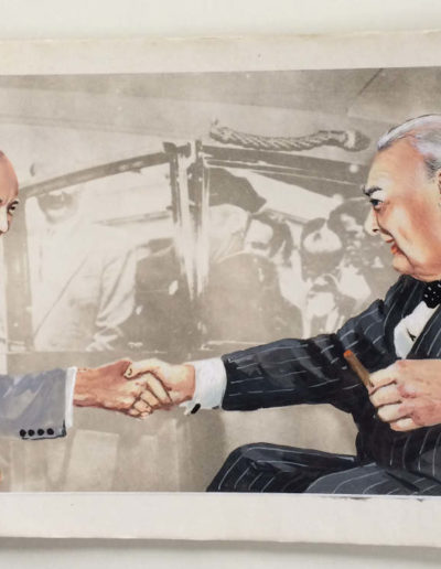 Original artwork for the stamp of Winston Churchill & President Eisenhower by S. Ghantous