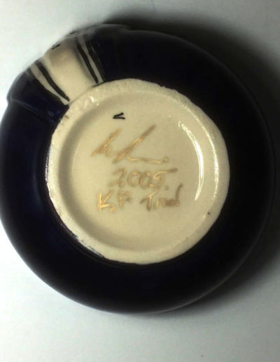 Kevin Francis' Initials on Base of Winston Churchill Face Pot Prototype