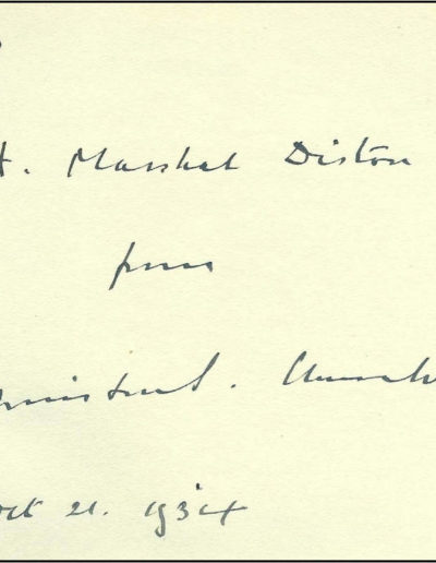 Winston Churchill's Inscription & Signature to Diston, 1934