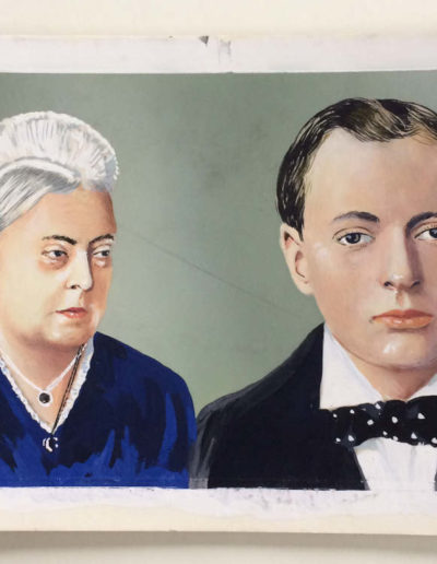Original artwork for the stamp of Winston Churchill & Queen Victoria by S. Ghantous
