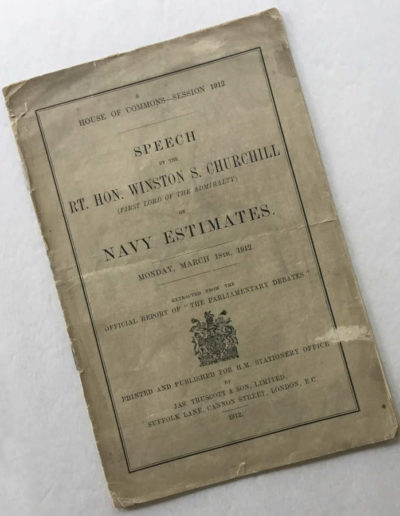 Churchill Speech: Nave Estimates, 1912