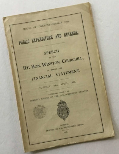 Churchill Speech: On Making The Financial Statement 1925