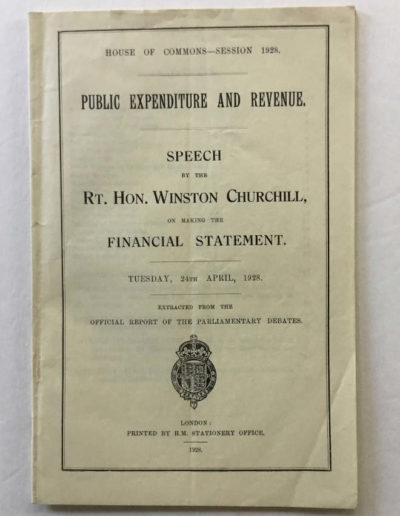 Churchill Speech: On Making The Financial Statement 1928