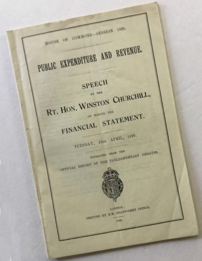 Churchill Speech: On Making The Financial Statement 1928