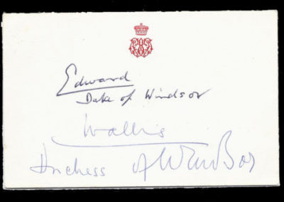 EDWARD & WALLIS - SIGNED CARD