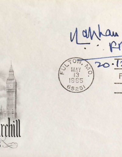 Churchill First Day Cover with Churchill Stamp. Signed by Mohammad Ayub Khan